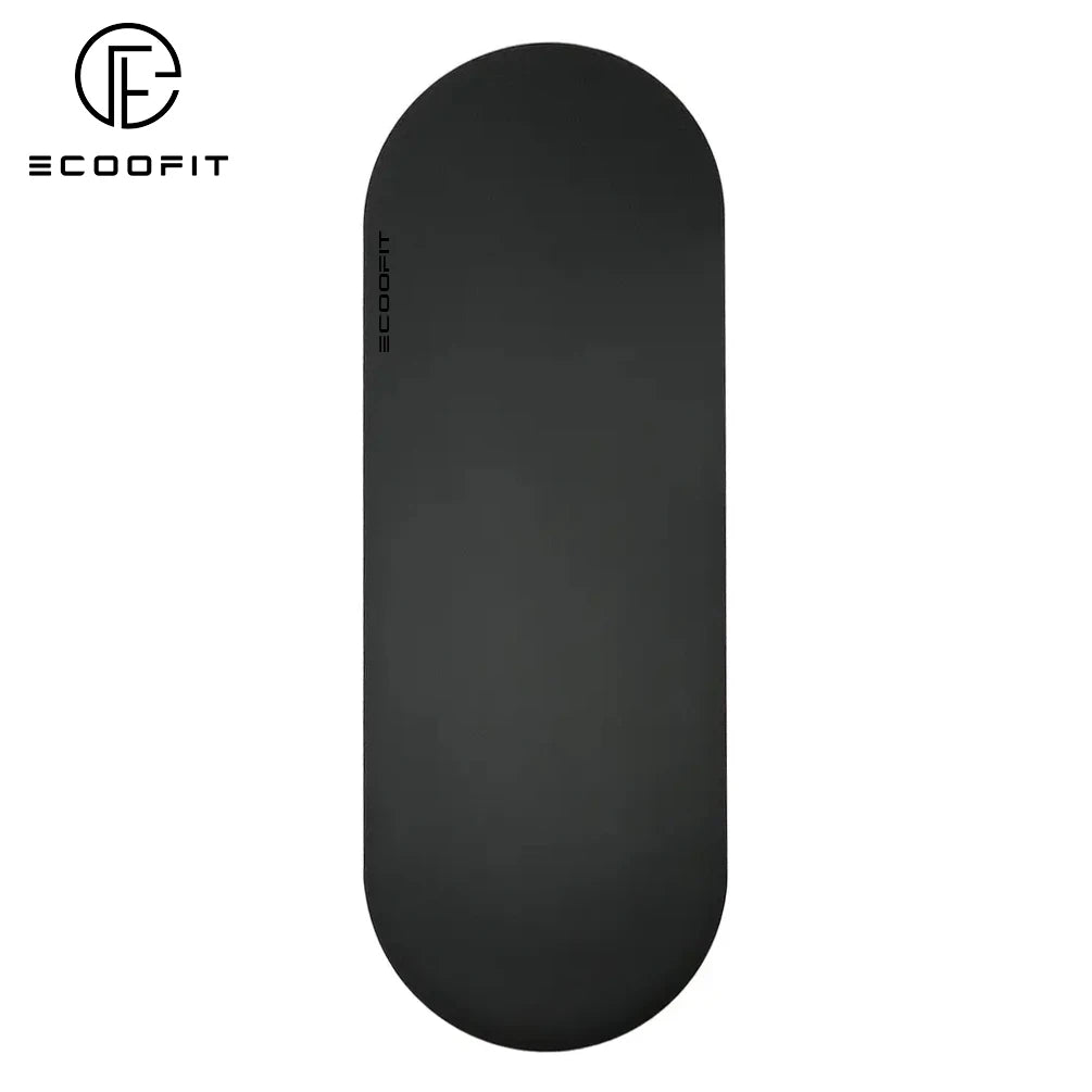 Anti Slip Custom Oval Shape Black Gold Frosted Matte Vegan PU Rubber Yoga Mat 5mm Black Color Curve PU Yoga Mat Custom Logo