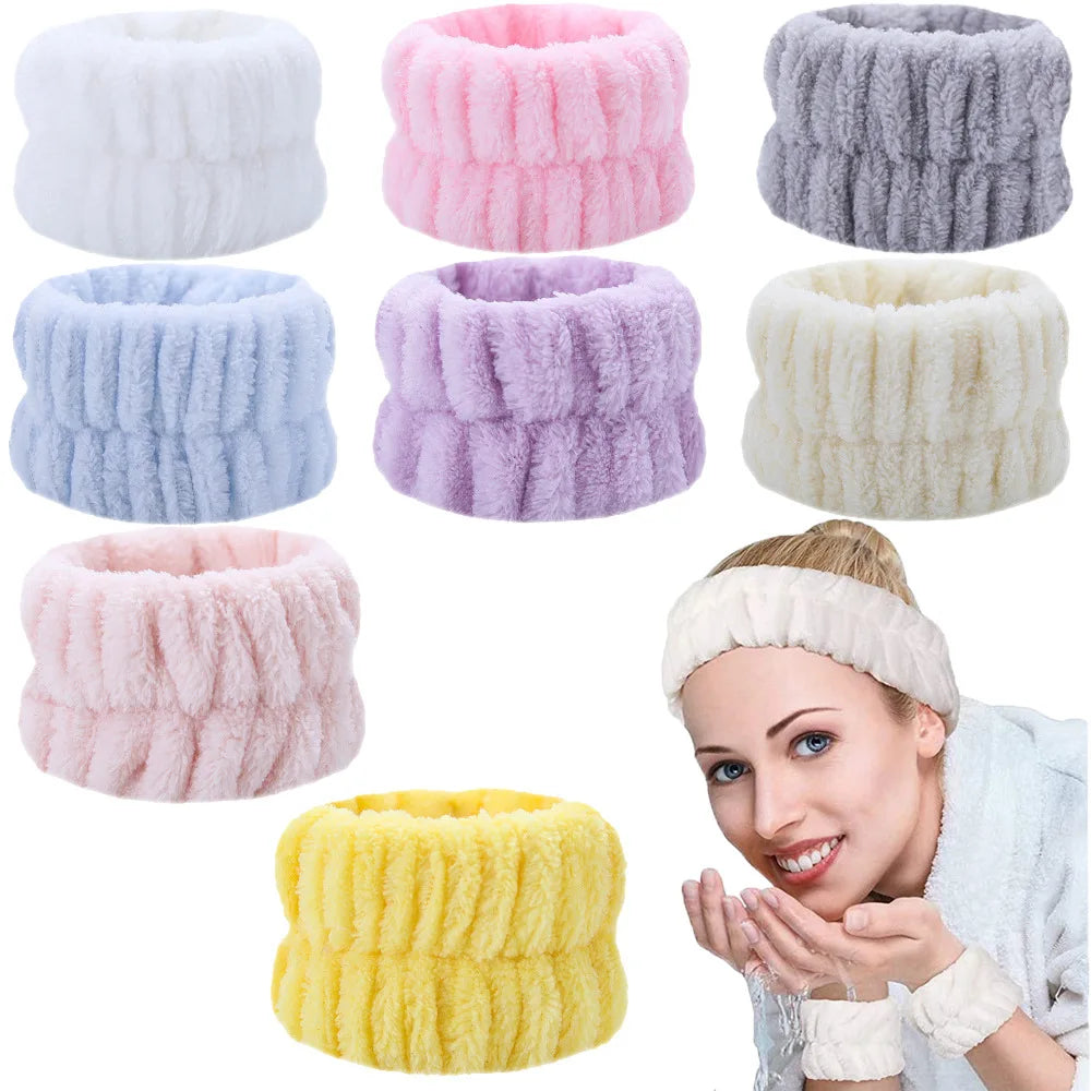 Wholesale Wrist Bands for Washing Face Microfiber Face Washing Wristbands Stretchy Absorbent Wash Band for Woman Children