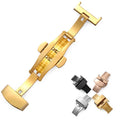 Yunse WB-007 12mm 14mm 16mm 20mm 22mm Automatic Double Click Rubber Clasp Leather Band Stainless Steel Butterfly Watch
