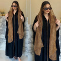 Khimar Hijab Women Clothing Muslim Black Chiffon Open Kimono Casual Leopard Contrast Color Abayas Moroccan African Robe