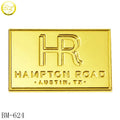 High Quality Rectangle Hardware Handbag Logo Customized Stamped Name Label Gold Plated Backpack Metal Letter Emblems With Rivets