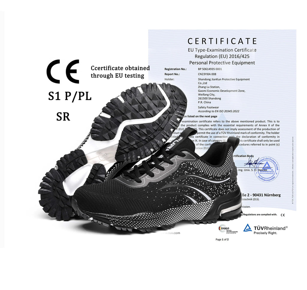 JIANKUN CE+UKCA ATSM Certified Anti Impact /puncture for Men Indestructible Woodland Safety Shoes with Rubber Insole