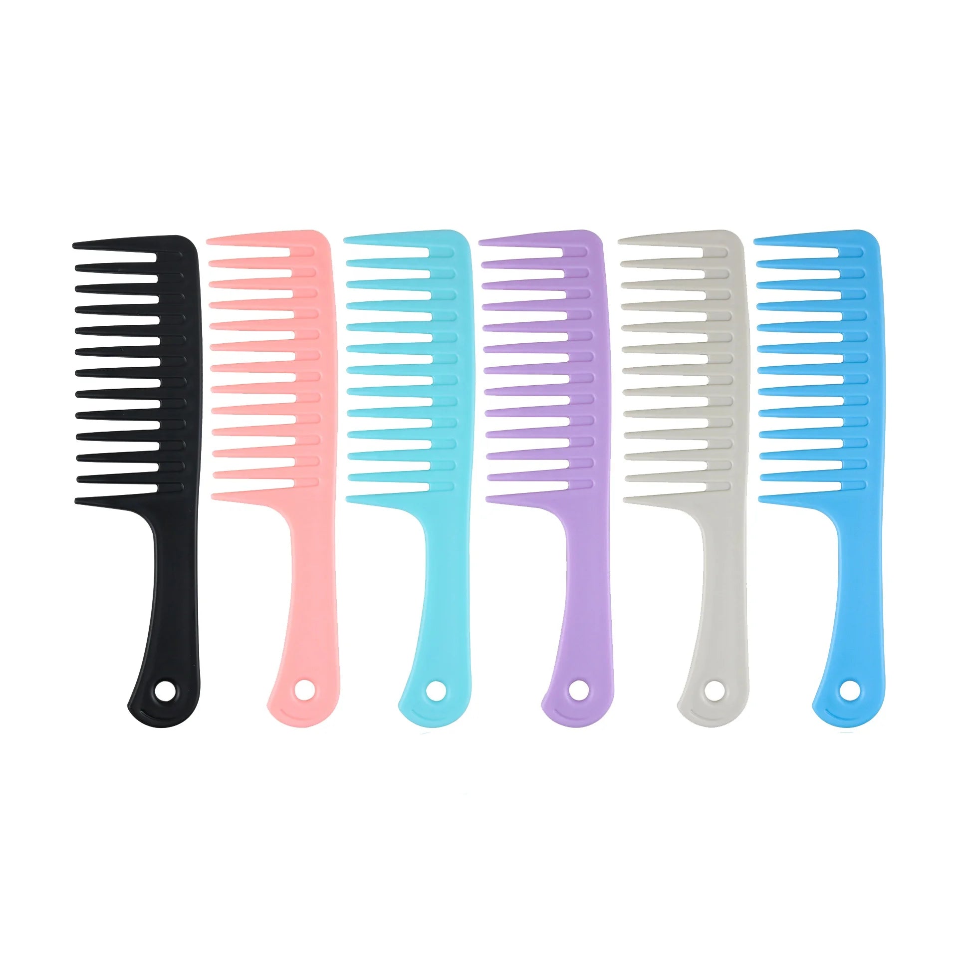 Wholesale Custom Logo Anti Static Hair Straightener Comb Barber Hot Comb Plastic Wide Tooth Hair Combs for Women