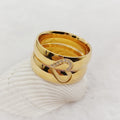 Fashion Promise Wedding Engagement Rings Sets Couples Ladies Love Alliance Heart Shaped 24k Gold Plated Designer Jewelry