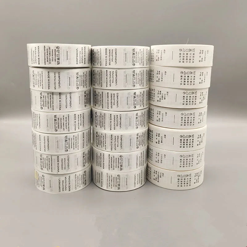 Manufacturer Garment Use White Satin Ribbon Wash Care Labels Printed Soft Label Body for Clothing
