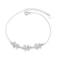 Wholesale Sterling Silver 925 Flower Bracelet Butterfly Charm Link Chain Bracelet for Women