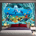 3D Printed Woven Mandala Psychedelic Night Glowing Customizable Machine Washable Room Decoration Wall Hanging Marine Tapestry