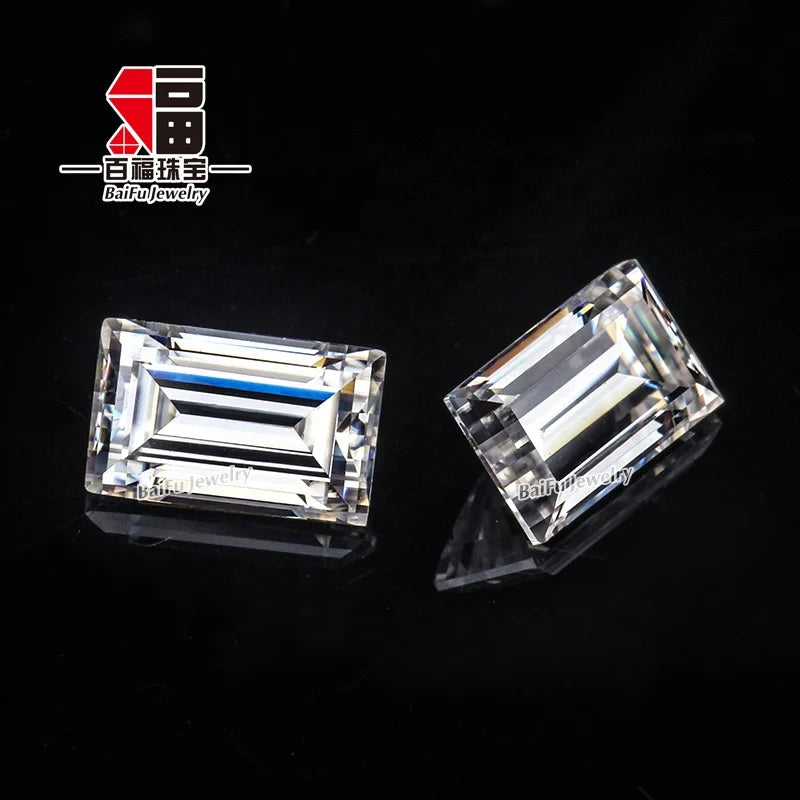 Baifu Gems DEF Color baguette Shape Step Cut Loose Moissanite Diamond for Jewelry Making