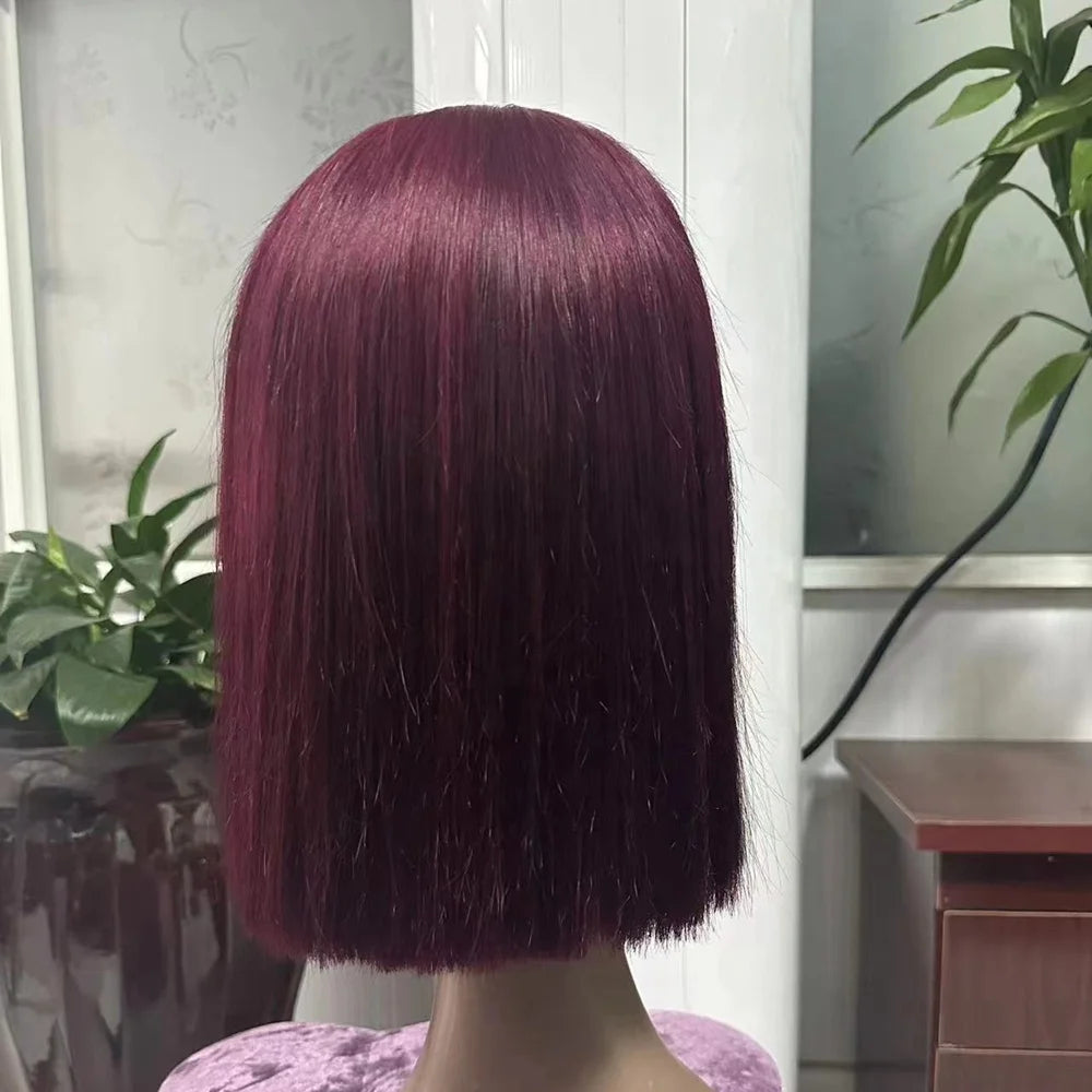 150% Density Wholesale Red Ombre Human Virgin 13x4 Perruques-naturel Glueless Bob Wigs Lace Wigs for African American Women