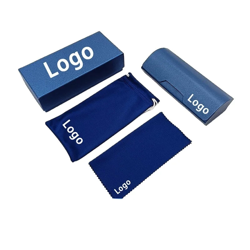 Wholesale In-Stock Custom Logo Sunglasses Case Handmade Rectangle Plastic and PU Fashionable Pressure-Resistant Design