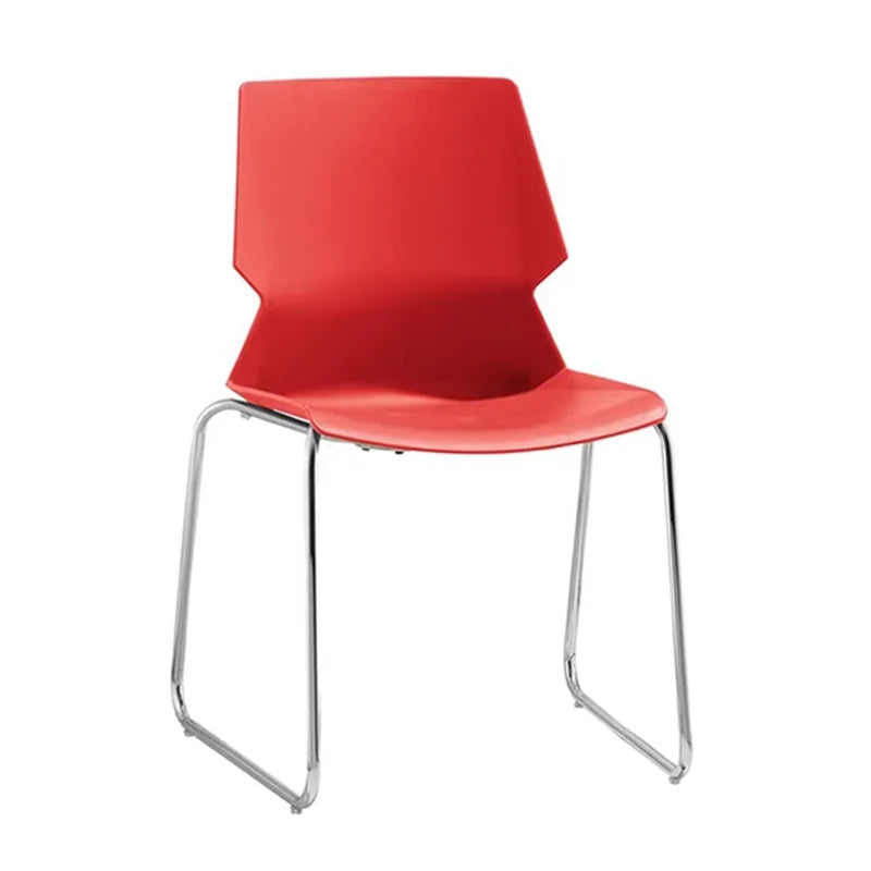 Colorful Plastic Modern Armless Dining Stacking Chair with Metal Legs for Events Apartment Park Use
