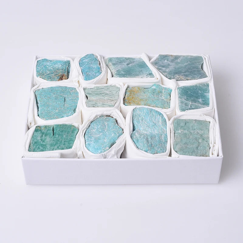 Wholesale Healing Crystals Stone Gemstone Natural Amazonite Rough Quartz Box for Home Decoration