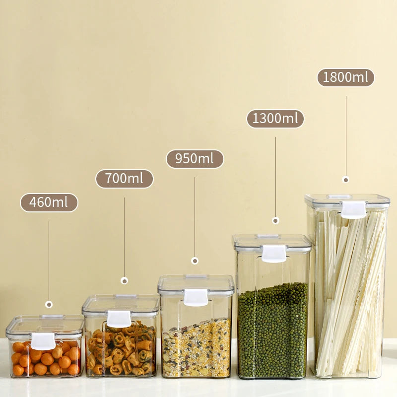 Plastics Food Storage Containers Set Kitchen Storage Containers for Flour Sugar and Cereal Plastic Dry Airtight Food Canisters