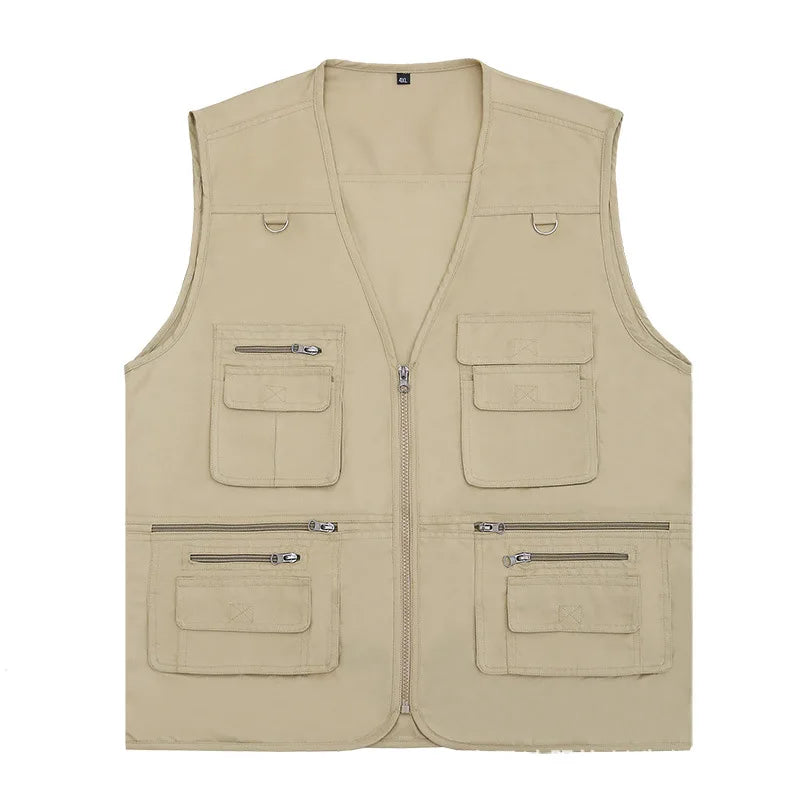 Men's Reversible Breathable Windproof Waterproof Outdoor Hiking Vest Customizable Logo Printed Cotton Polyester Vintage Style