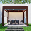 High Quality 9x9ft Aluminum Pergola with Waterproof Roof for Garden Building Pavilion Outdoor Entertaining Area MegaBDM