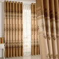 Embroidered Grommet Style Window Curtains for Living Room for Home and Hotel Rope Format