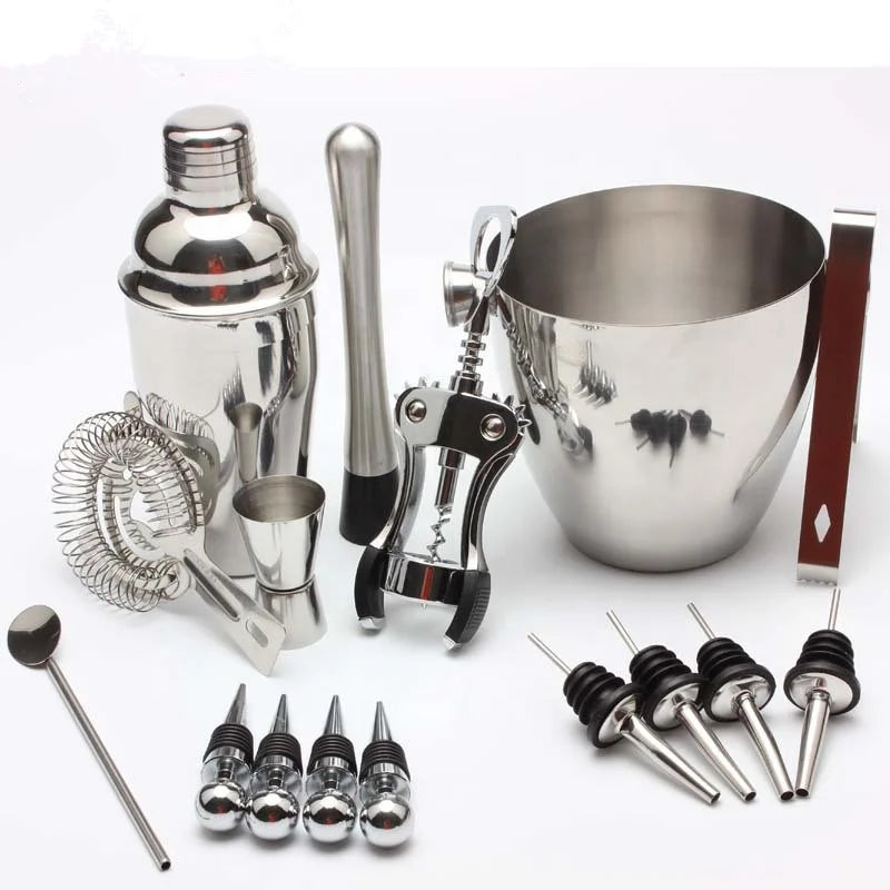 Bar Set 16-Piece Bartender Kit - Cocktail Shaker Set Bar Tool Set with Ice Bucket for Home and Professional Bartending