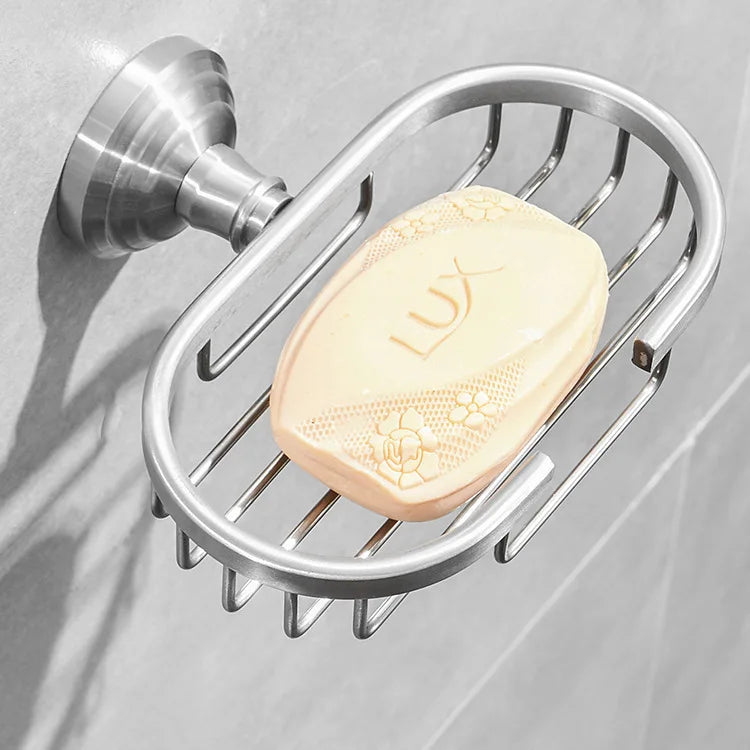 Wall Mounted Bathroom Accessories Soap Dishes Holder Stainless Steel Waterproof Soap Sponge Holder Black