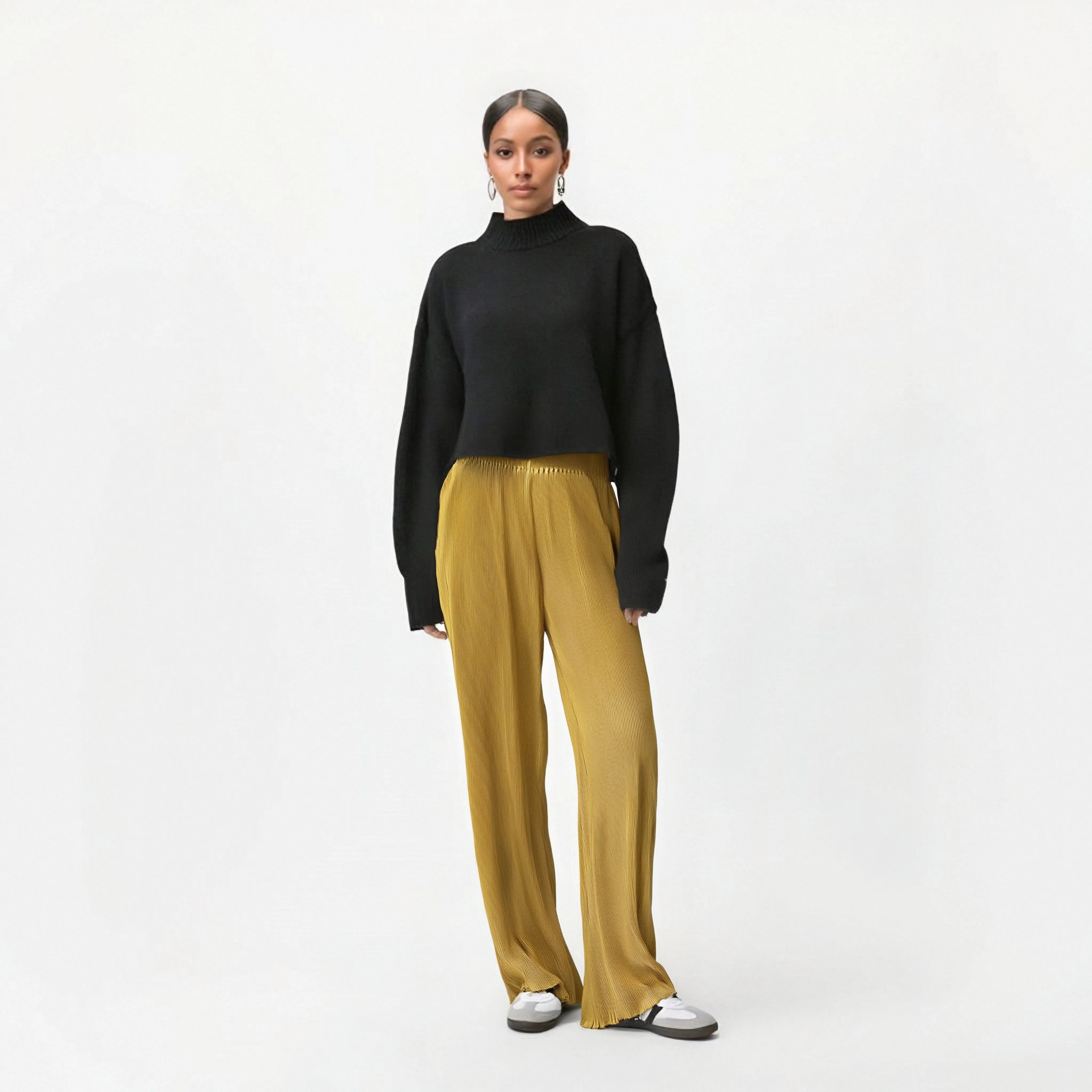 Golden Fast Delivery Casual Pants Women Fashion Girls Pants Washed Quality Pants