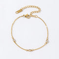 Fashion Fine Jewelry Women 2025 18k Gold Plated Stainless Steel White Cubic Zirconia Trio Station Bracelets