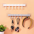 Plastic Adjustable 6 Hook Toilet Kitchen Bathroom Door Towel Hanging Clothes Hook Kitchen Storage