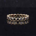 Starsgem Gold Plated 925 Sterling Silver Round Shape 2.5MM Black Moissanite Eternity Band