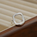 Irregular Exaggerated 925 Sterling Silver Hollow Oval Round Shape Rings Fine Jewelry for Women 2023