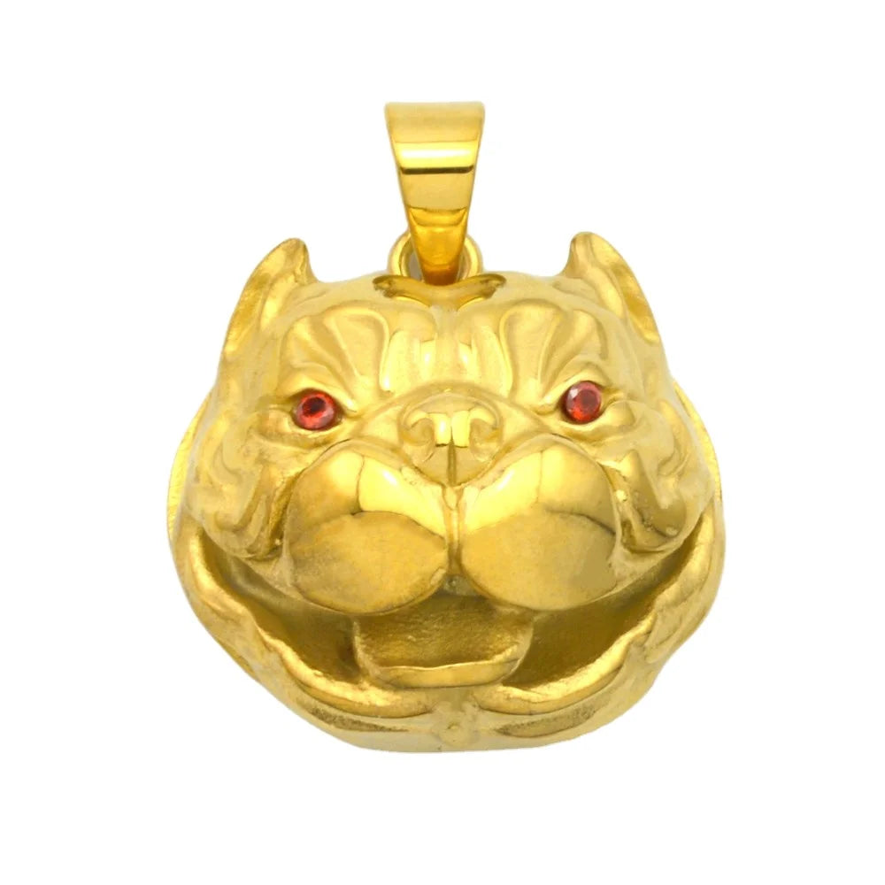 Personality Punk Retro Gold Plated Stainless Steel Trendy Tiger Necklace Domineering Stone Eyes Cat Pendant Link Chain