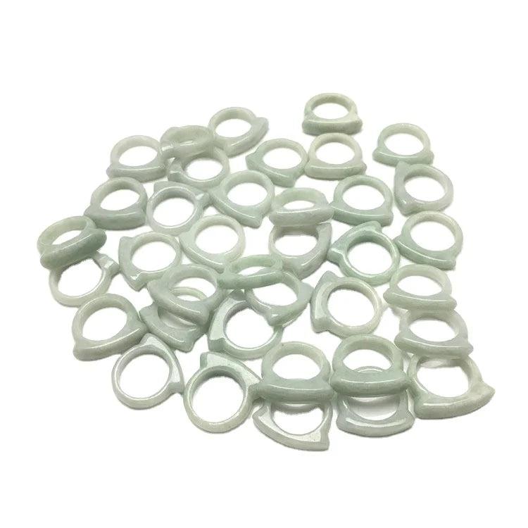Saddle Ring Burmese Jadeite Wholesale First-Hand Goods Grade a Jade Ring Female Craft Personality Jade Ring