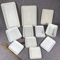 Fast Food Disposable Serving Tray Fruit Dumpling Display Trays Cornstarch Plate for Food Preservation