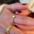 Minimalist 18K Gold Plated Mini Butterfly Charm Rings for Women Hypoallergenic Waterproof Stainless Steel Cute Hoop Rings Trendy