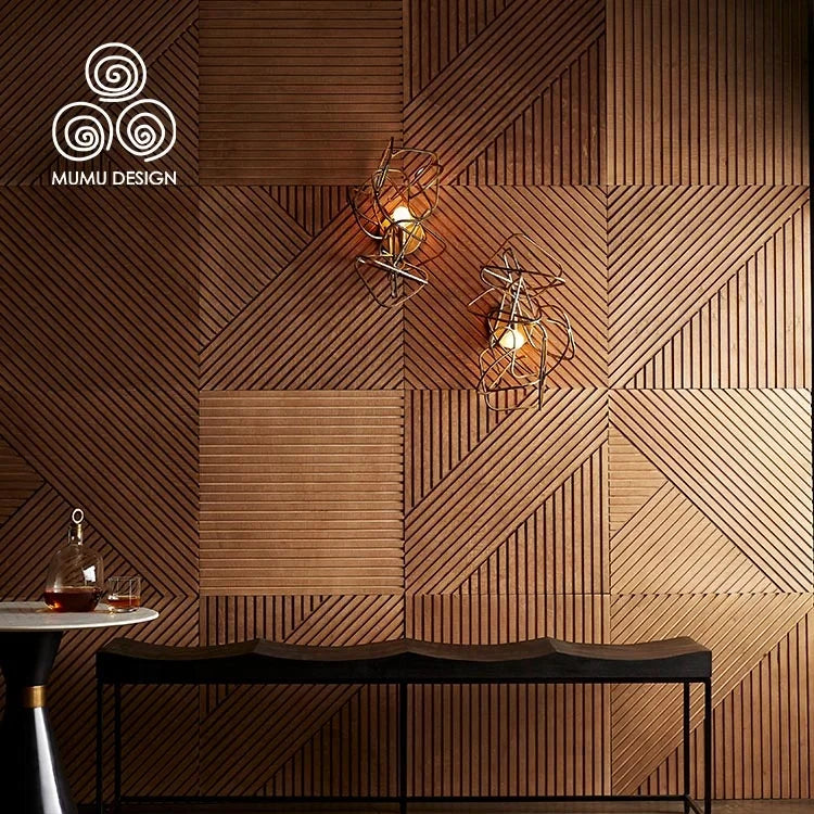 MUMU External Garden 3D Real Composite Embossed Decor Plank Wave Wainscoting Wood Cladding Wall Paneling