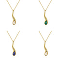 Fine Jewelry Gold Plated Necklace 925 Sterling Silver CZ Opal Turquoise 14K 18K  Pendant Necklace for Women Custom Available