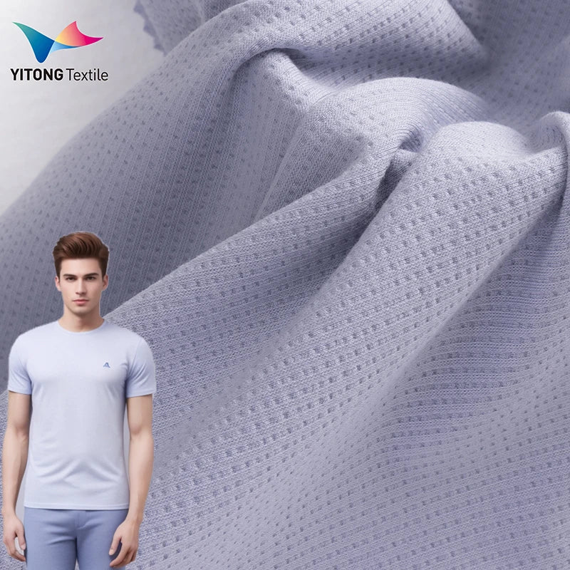 Textile Manufacturer 220 Gsm Jacquard Knit Fabric 49% Cotton 49% Viscose 2% Spandex Fabric for Sportswear