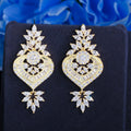 Elegant American European Royal Design White Cubic Zirconia Long Dangle Drop Chandelier Bridal Wedding Earrings Jewelry