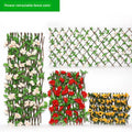 Simulated Courtyard Garden Decoration Telescopic Stretch Bamboo Wooden Fence Flower Stand Railing Guardrail Ivy-Artificial Plant