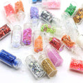 24 Colors in Glass Bottle Set Acrylic Nail Art Decor Glitter Diy Decor Gel Nail Stickers Decoration