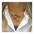 Top Quality Stainless Waterproof 18k Gold Plated Square 111- 999 Angel Number Charm  Necklace for Women