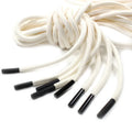 Round Shoelace Matte Metal Tip Dongguan Manufacturer Custom White Polyester Waxed Draw Cord