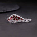 W0505 Guaranteed Quality Jewelry Factory Sale 925 Sterling Silver Garnet Rhodium Plated Cloud Designs Red Gemstone Female Ring