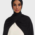 New Trend Soft Liquid Jersey Scarf Not See-Through Front Side  Shiny Lightweight Jersey Hijab for Netherlands Women
