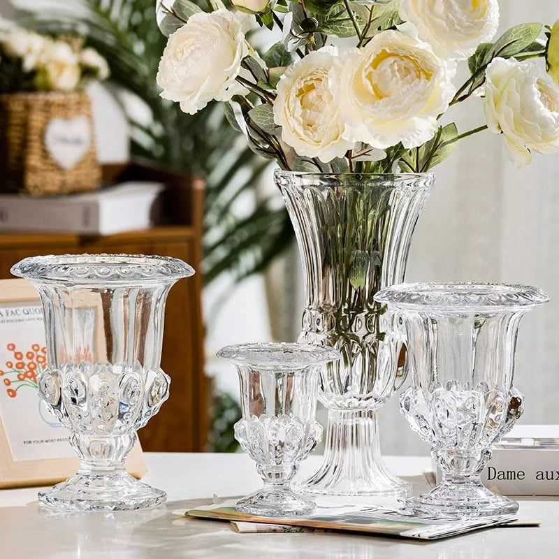 INS Decorative Vase Design Crystal Vase Luxury Glass Vase for Flowers Glass Vaes
