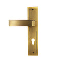 Custom Modern Luxury Interior Door Locks Handles Euro Zinc Alloy Square Lever Door Handle With Lock Plate for Bedroom