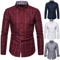 2025 Custom Men's Shirts Formal Office Dress Shirts for Men Casual Stand-up Collar Long Sleeve Shirt