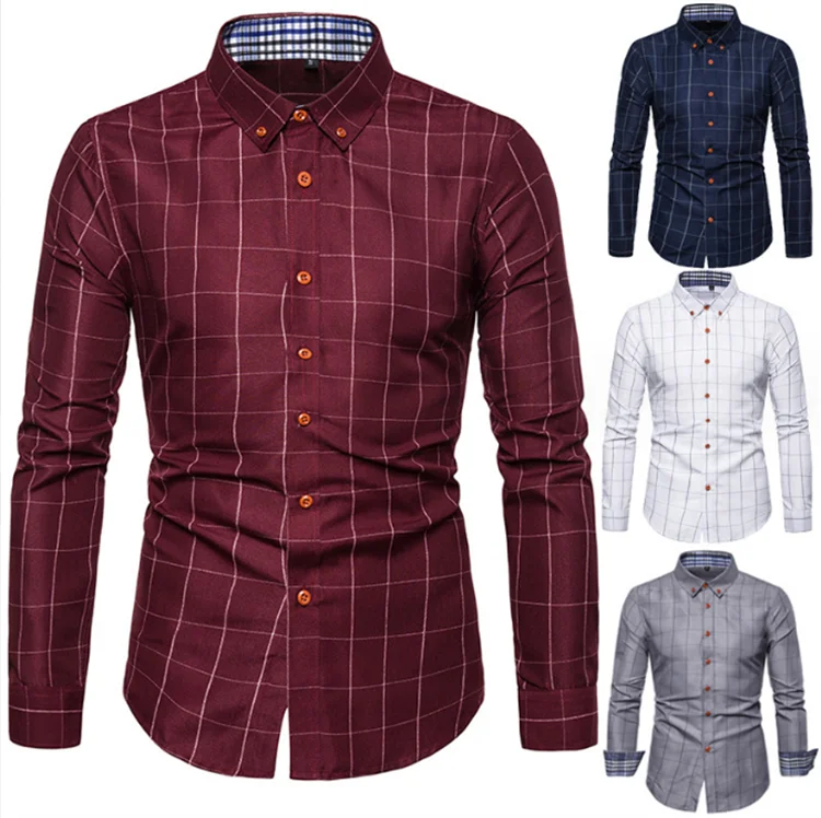 2025 Custom Men's Shirts Formal Office Dress Shirts for Men Casual Stand-up Collar Long Sleeve Shirt