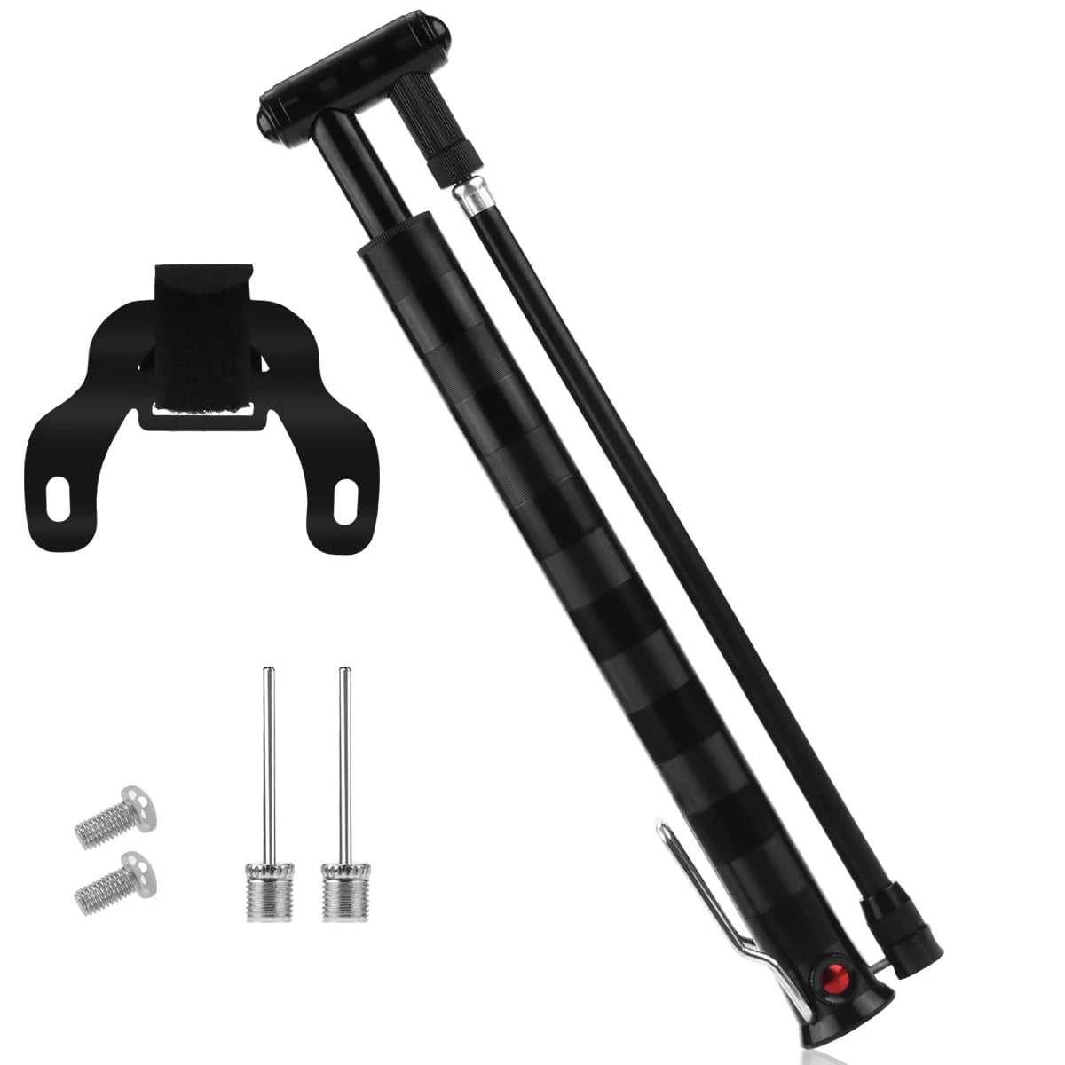 Portable Mini Bike Hand Pump Gauge Hose Foot Pump for Mountain Road Bicycle for Presta and Schrader Valves