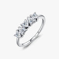 925 Sterling Silver Stackable Heart Cluster Rings for Women Shining Clear CZ Wedding Engagement Bands Vintage Jewelry