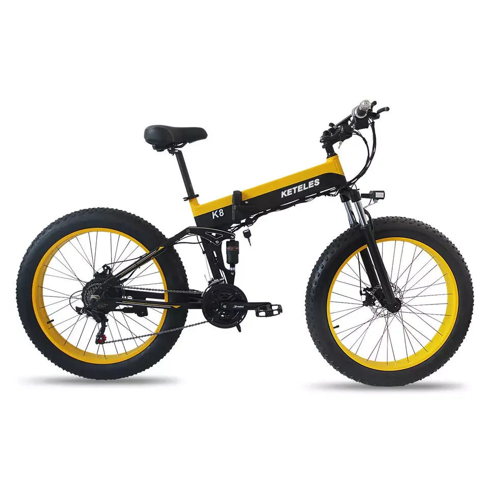 KETELES 26" Inch Factory Direct Sale E-Bike K8 48V 13AH Battery Folding Electric Bike 350W Fat Tire Electric Bicycle