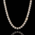 Hip Hop Width10mm Iced Out Czrhine Stone Micro Inlaid With Zircon Row Copper Tennis Chain Necklace for Men