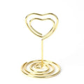 New Arrivals Golden Love Wedding Table Clamp Metal Photo Card Clip Holder Heart Shaped Holder